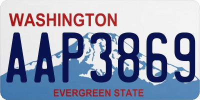 WA license plate AAP3869