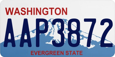 WA license plate AAP3872