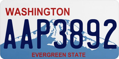WA license plate AAP3892
