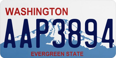 WA license plate AAP3894