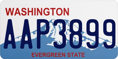 WA license plate AAP3899