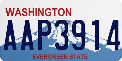 WA license plate AAP3914