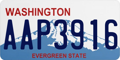 WA license plate AAP3916