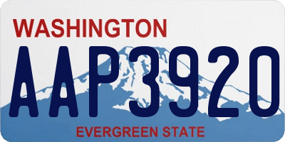 WA license plate AAP3920