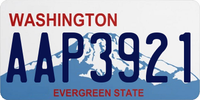 WA license plate AAP3921