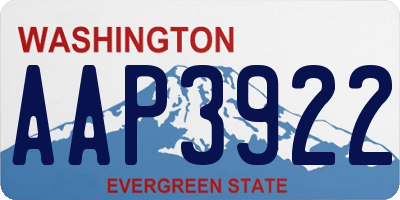 WA license plate AAP3922