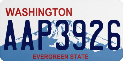 WA license plate AAP3926