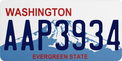 WA license plate AAP3934