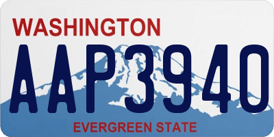 WA license plate AAP3940