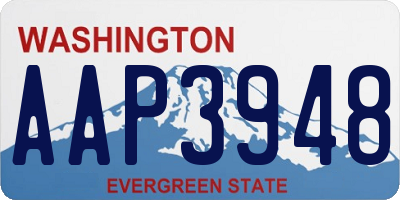 WA license plate AAP3948