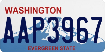 WA license plate AAP3967