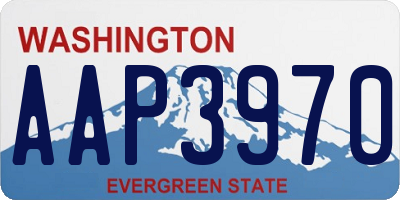 WA license plate AAP3970
