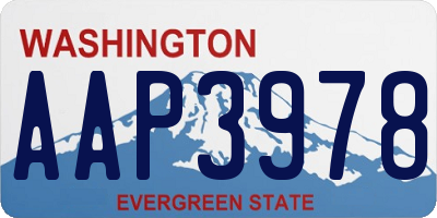 WA license plate AAP3978