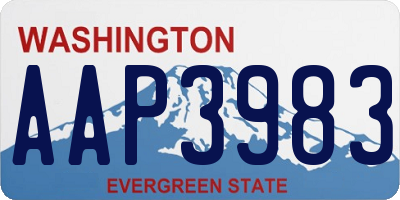 WA license plate AAP3983