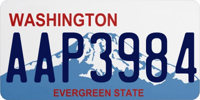 WA license plate AAP3984