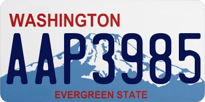 WA license plate AAP3985