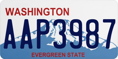 WA license plate AAP3987