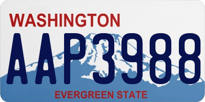 WA license plate AAP3988