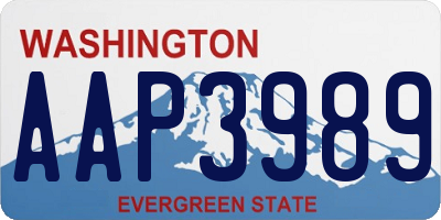 WA license plate AAP3989