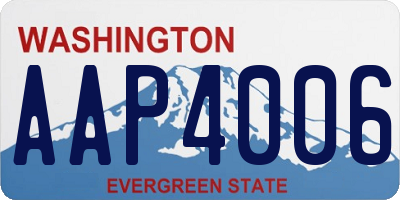 WA license plate AAP4006