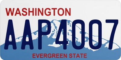WA license plate AAP4007