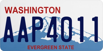 WA license plate AAP4011