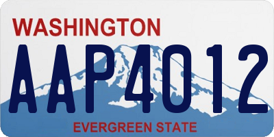 WA license plate AAP4012