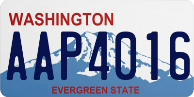 WA license plate AAP4016