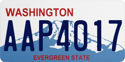 WA license plate AAP4017