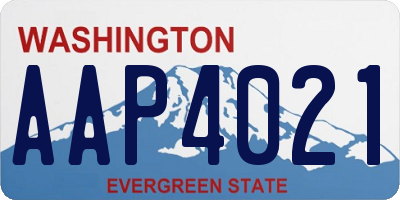 WA license plate AAP4021