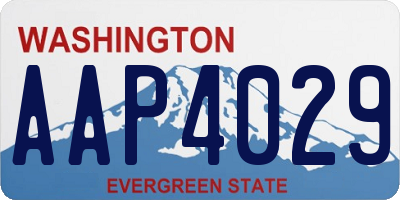 WA license plate AAP4029