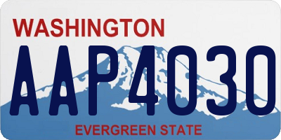 WA license plate AAP4030