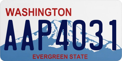 WA license plate AAP4031