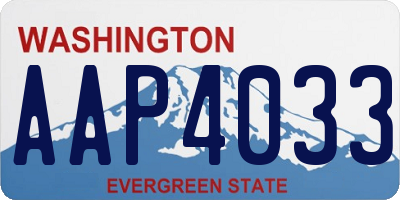 WA license plate AAP4033