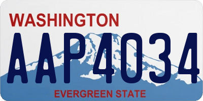WA license plate AAP4034