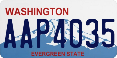 WA license plate AAP4035