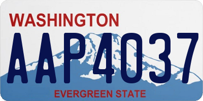 WA license plate AAP4037