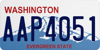 WA license plate AAP4051