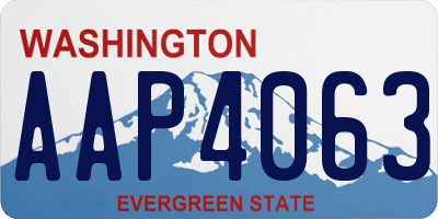 WA license plate AAP4063