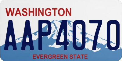 WA license plate AAP4070