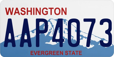 WA license plate AAP4073