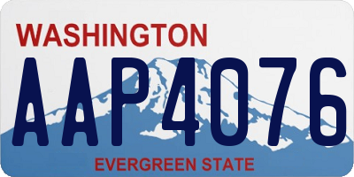 WA license plate AAP4076