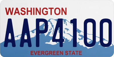 WA license plate AAP4100