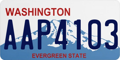 WA license plate AAP4103