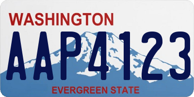 WA license plate AAP4123