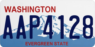 WA license plate AAP4128
