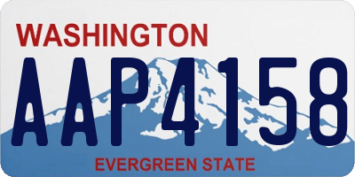 WA license plate AAP4158
