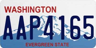 WA license plate AAP4165