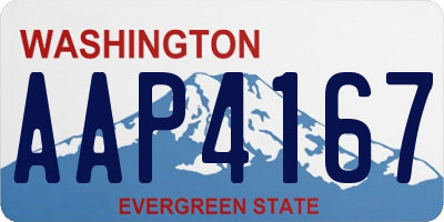 WA license plate AAP4167