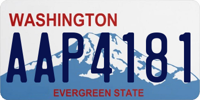 WA license plate AAP4181